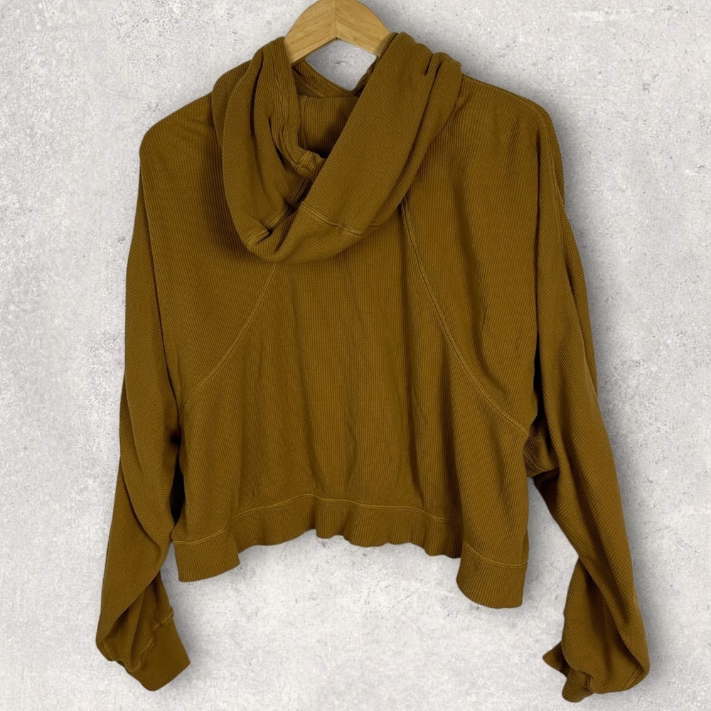 Lululemon Mellow Hoodie Waffle Knit Spiced Bronze Yellow 2020 Sweatshirt Small S - Picture 7 of 16